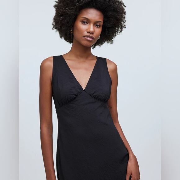 Madewell Black The Ariana Midi Dress Size 6 NP104 - Picture 2 of 7